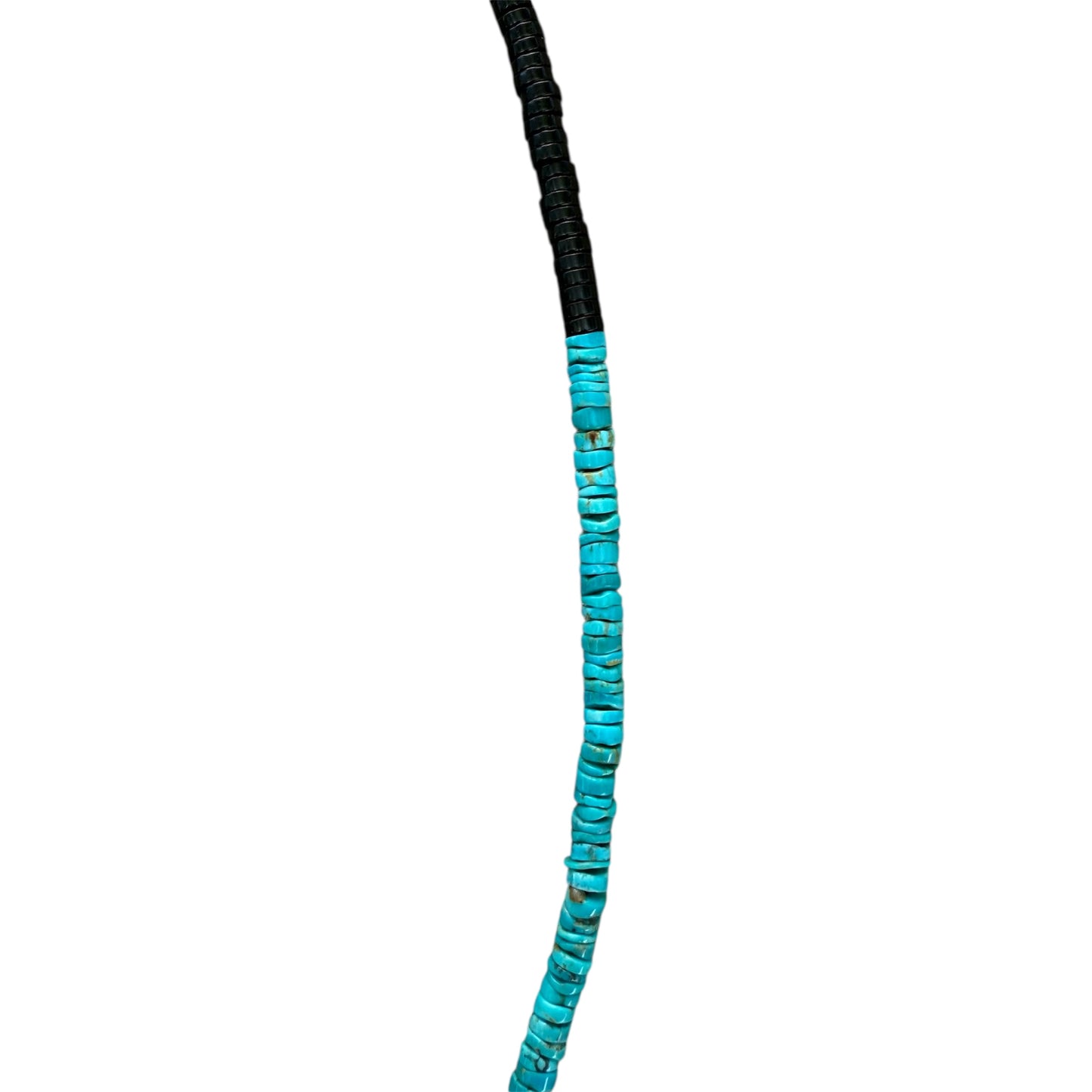 natural turquoise and jet necklace