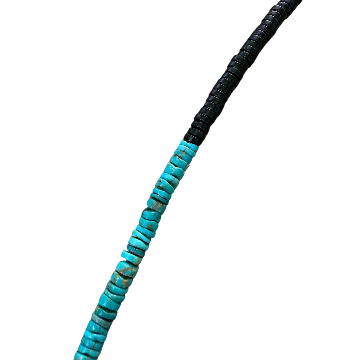 natural turquoise and jet necklace