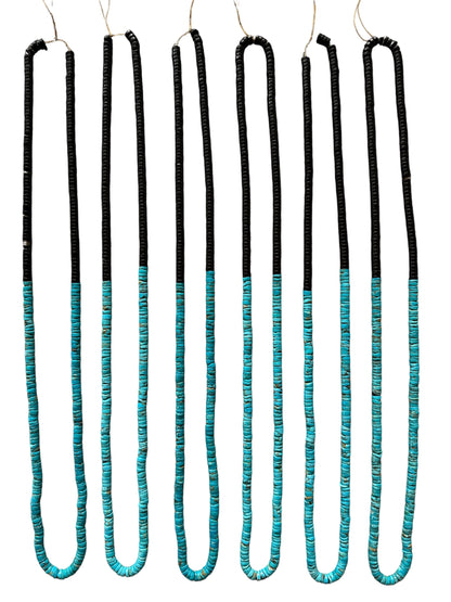 natural turquoise and jet necklace