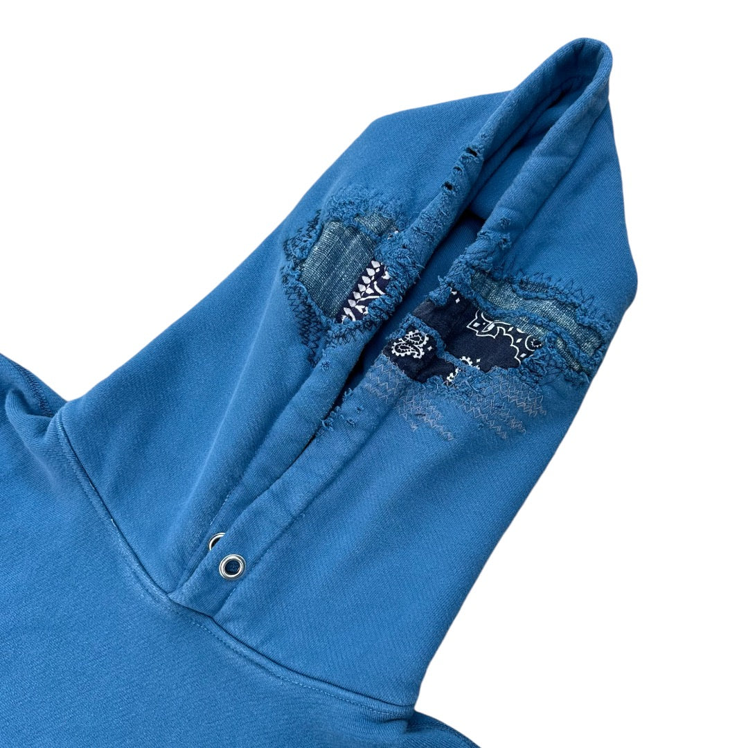 18 oz heavy damage hoodie blue