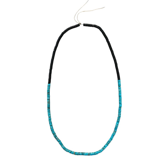 natural turquoise and jet necklace