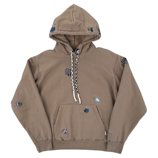 18 oz heavy damage hoodie beige