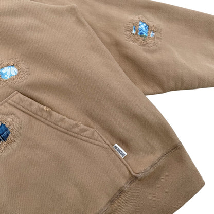 18 oz heavy damage hoodie beige